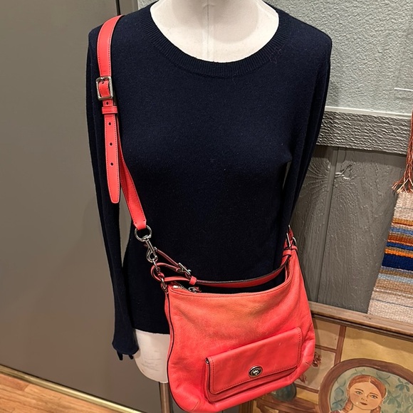 Coach red coral leather Shoulder and crossbody Bag - Picture 5 of 16